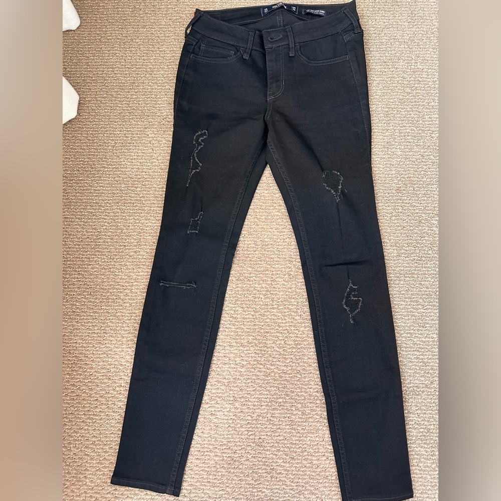 Hollister Black Distressed Skinny Jeans